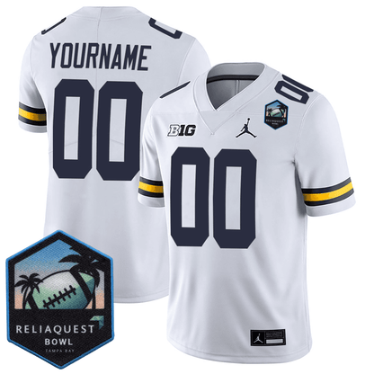 Custom MICH Football 24/25 Jersey - ReliaQuest Bowl Patch