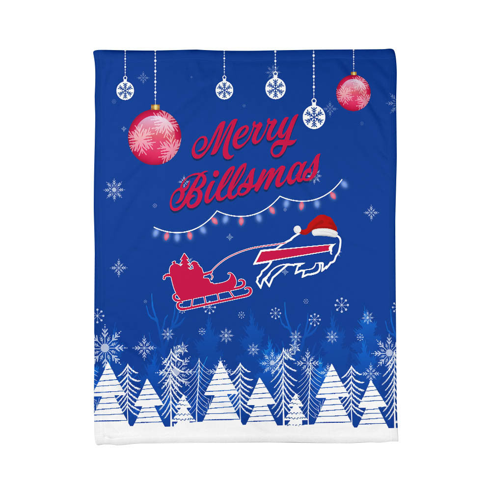 Buffalo Bills | Premium Christmas Fleece Blanket & Throw Pillow Combo MM