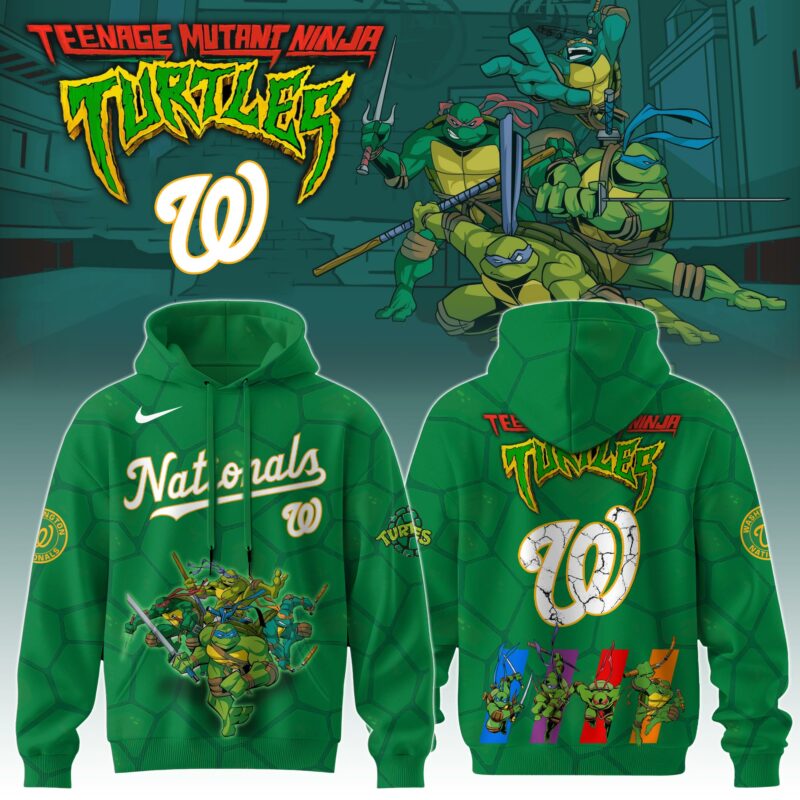 .        Washington Nationals MLB x Ninja Turtles Special Edition Hoodie 2025