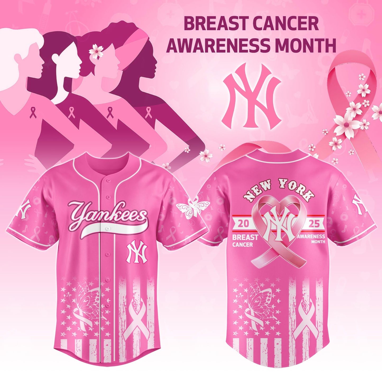 NYY x Breast Cancer Awareness Night - Limited Edition Jersey - Printed