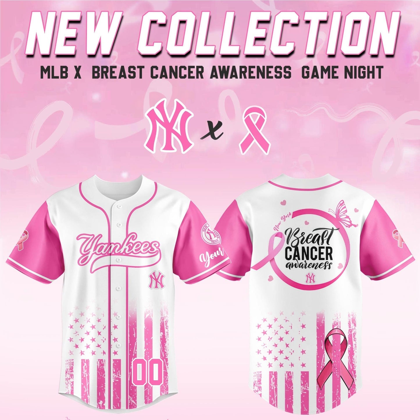 NYY x Breast Cancer Awareness Night - Limited Edition Jersey - Printed