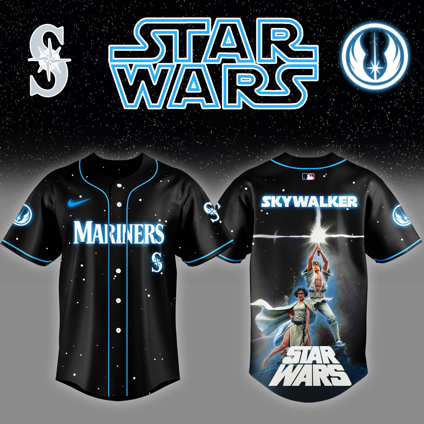 Seattle Mariners x Stars Wars Luke Skywalker Game Night Baseball Jersey Editions Limited v4