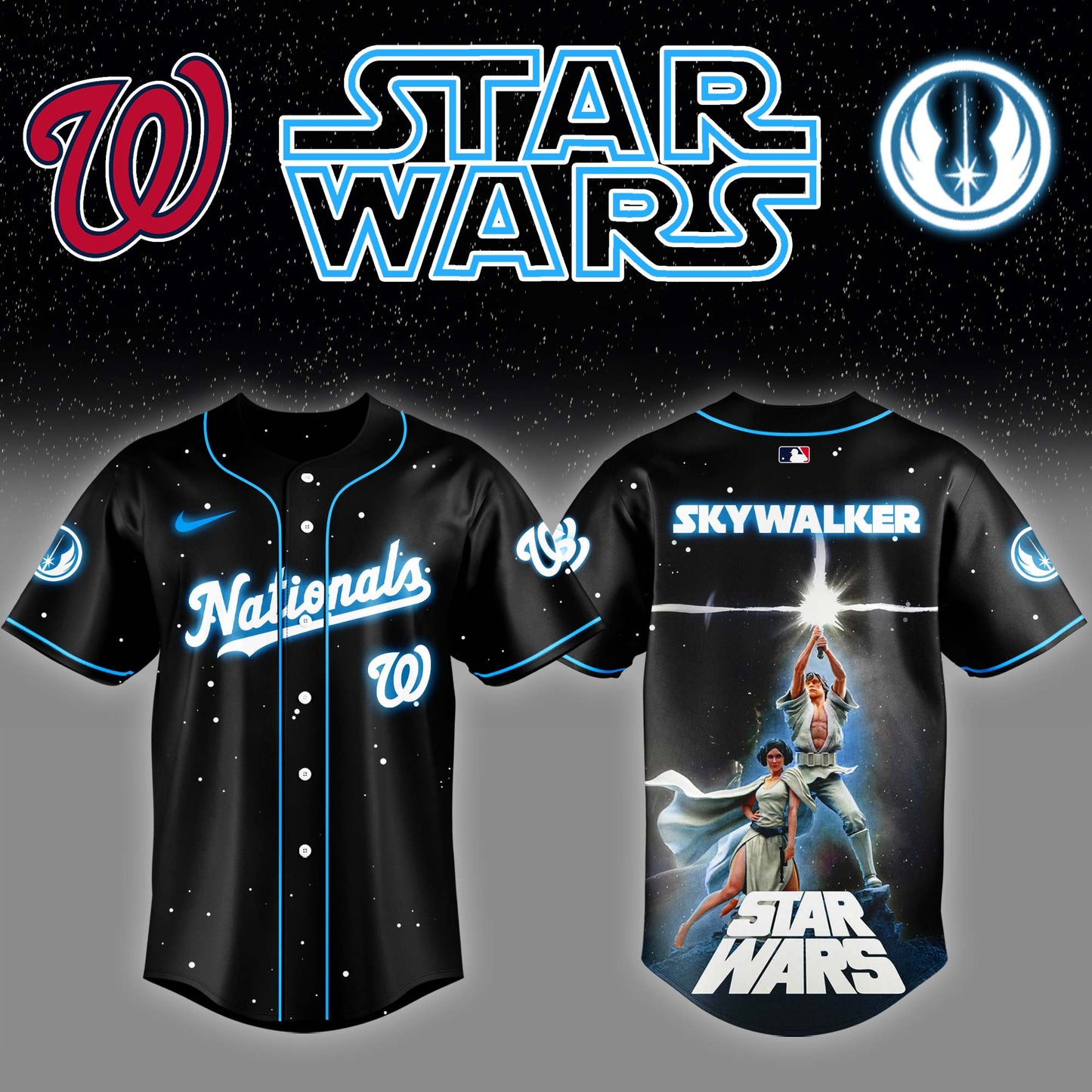Washington Nationals x Stars Wars Luke Skywalker Game Night Baseball Jersey Editions Limited v4