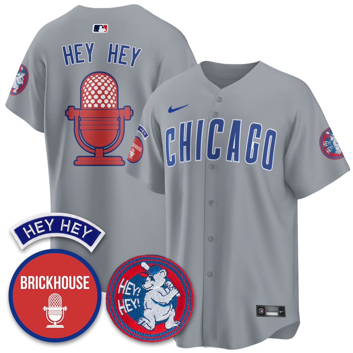 Chicago Cubs Limited Jersey - Jack Brickhouse "Hey Hey" Patch - All Stitched
