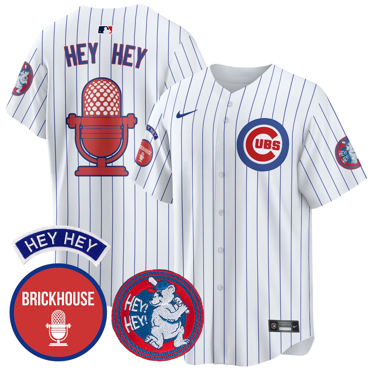 Chicago Cubs Limited Jersey - Jack Brickhouse "Hey Hey" Patch - All Stitched