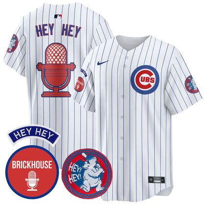 Chicago Cubs Limited Jersey - Jack Brickhouse "Hey Hey" Patch - All Stitched